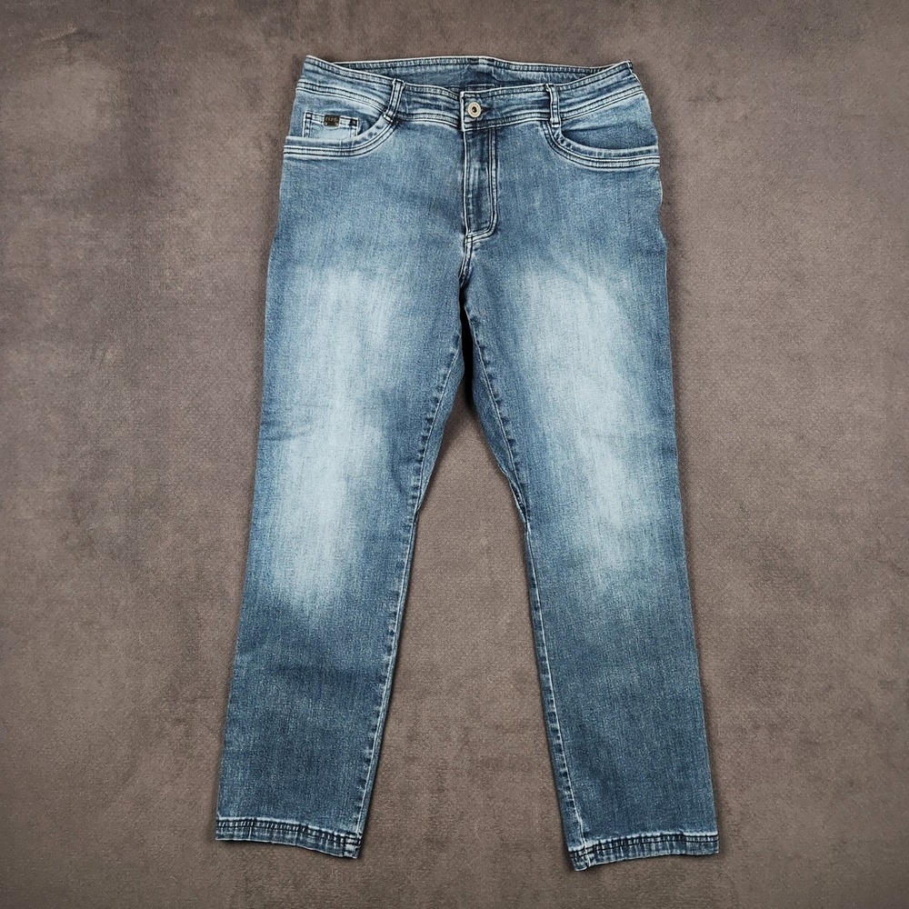 KUHL Denim Klassik Jeans Mens 38x32 Blue Straight Leg Stretch Measures 36x32
